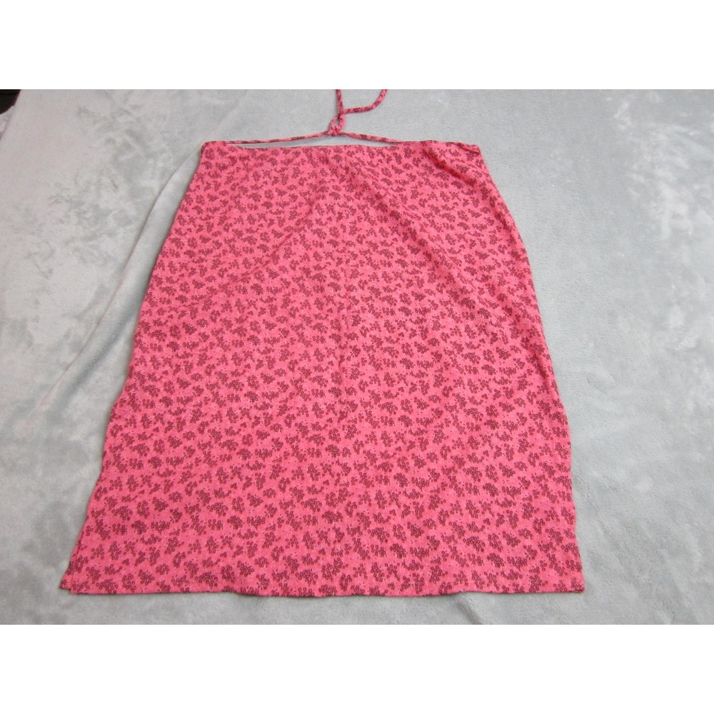 Wet Seal Pink Floral Mini Skirt Women's Large Y2K Stretch Slip Bodycon - Picture 2 of 8